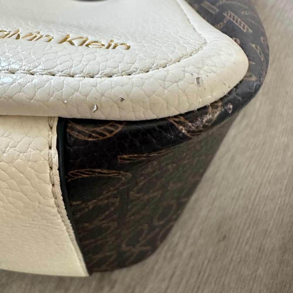 Calvin Klein Elegant Cream and Brown Tote - Picture 6 of 9